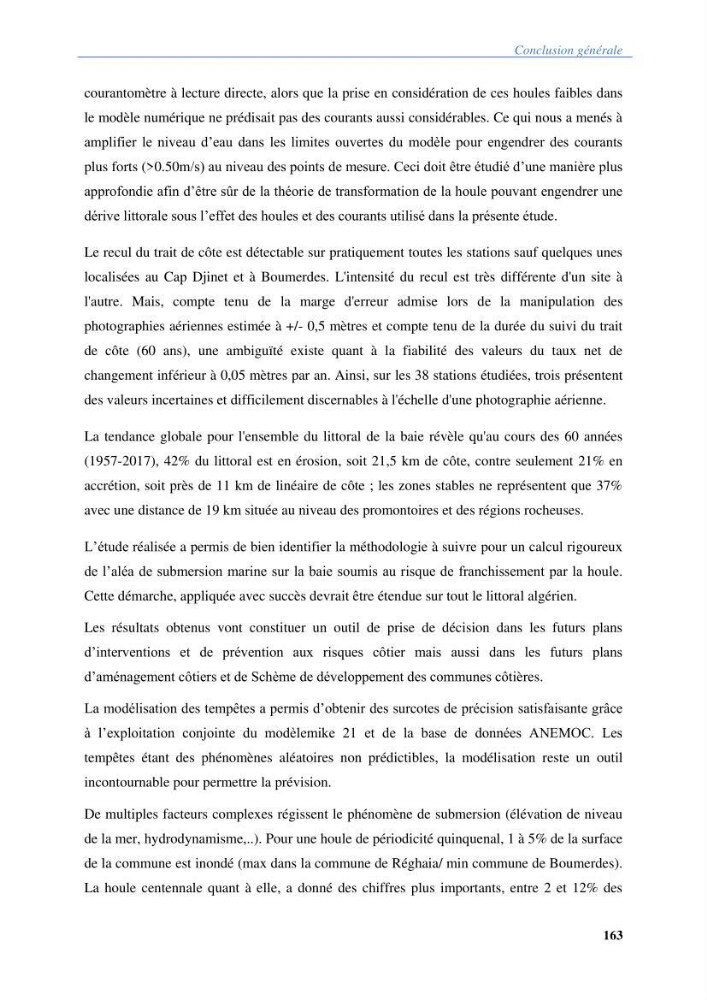 Vulnérabilités du littoral aux risques côtiers dans la baie de Zemmouri