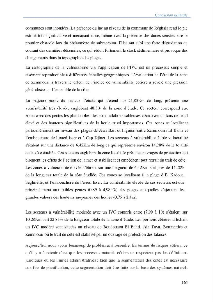 Vulnérabilités du littoral aux risques côtiers dans la baie de Zemmouri