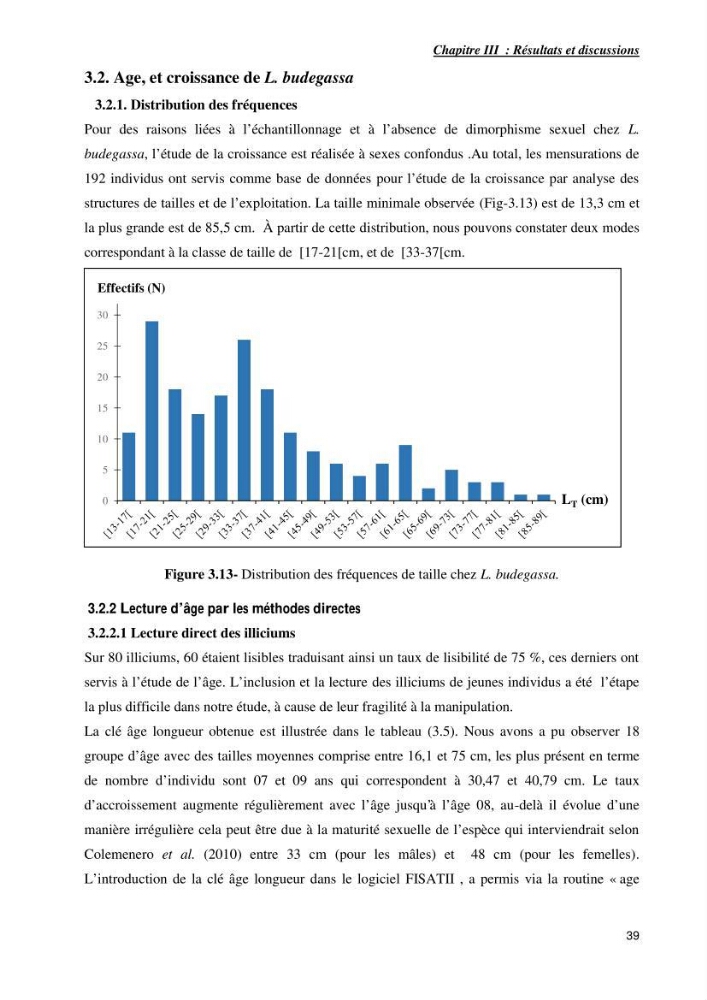 Contribution à la systématique des Lophiidae dans le bassin algerien,croissance et exploitation de la boudroie rouse Lophius budegassa ( Spinola,1807) de la région centre algérienne: