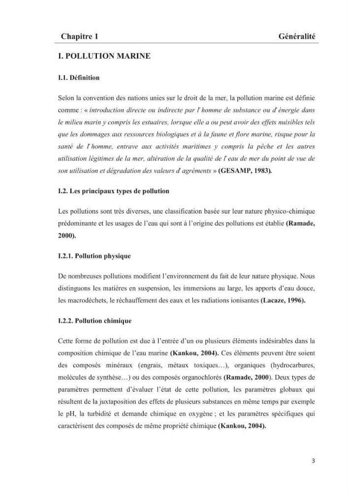 Les paramètres phtsico-chimiques et les sels nutritifs dans les eaux côtières algéroises (les baies d\'Alger, de Bou-Ismail et de Zemmouri)