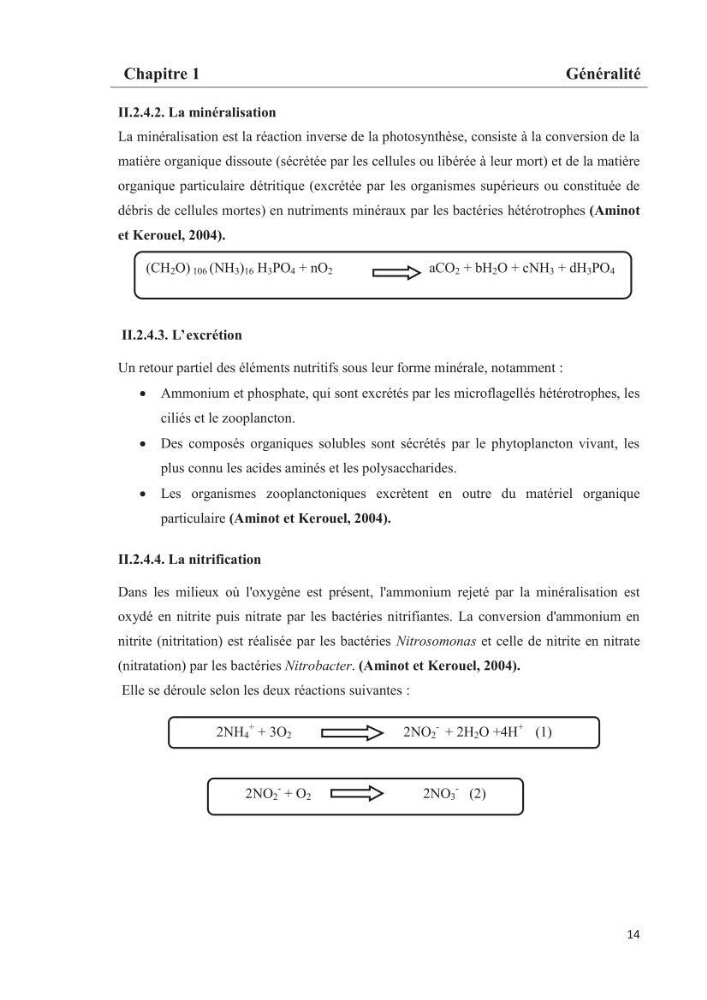 Les paramètres phtsico-chimiques et les sels nutritifs dans les eaux côtières algéroises (les baies d\'Alger, de Bou-Ismail et de Zemmouri)
