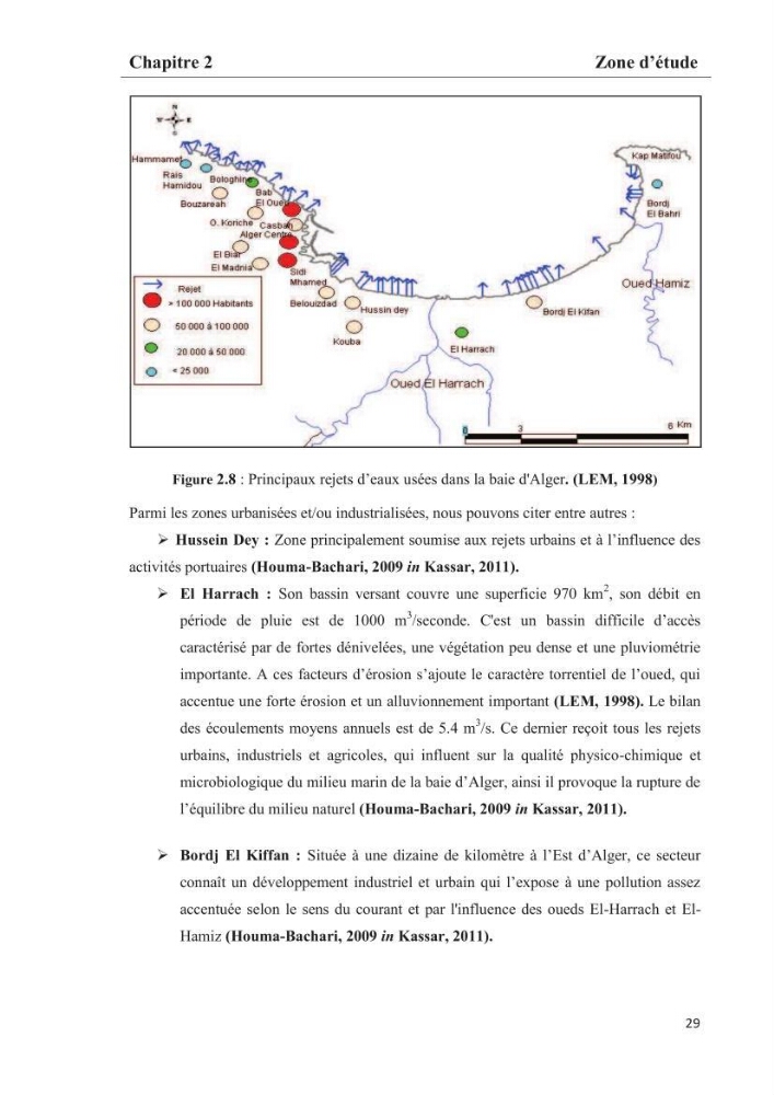 Les paramètres phtsico-chimiques et les sels nutritifs dans les eaux côtières algéroises (les baies d\'Alger, de Bou-Ismail et de Zemmouri)