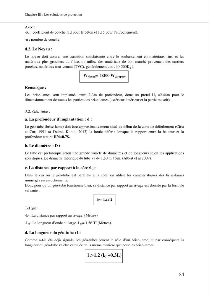 Aménagement et protection du rivage de Bir El djir-Oran: