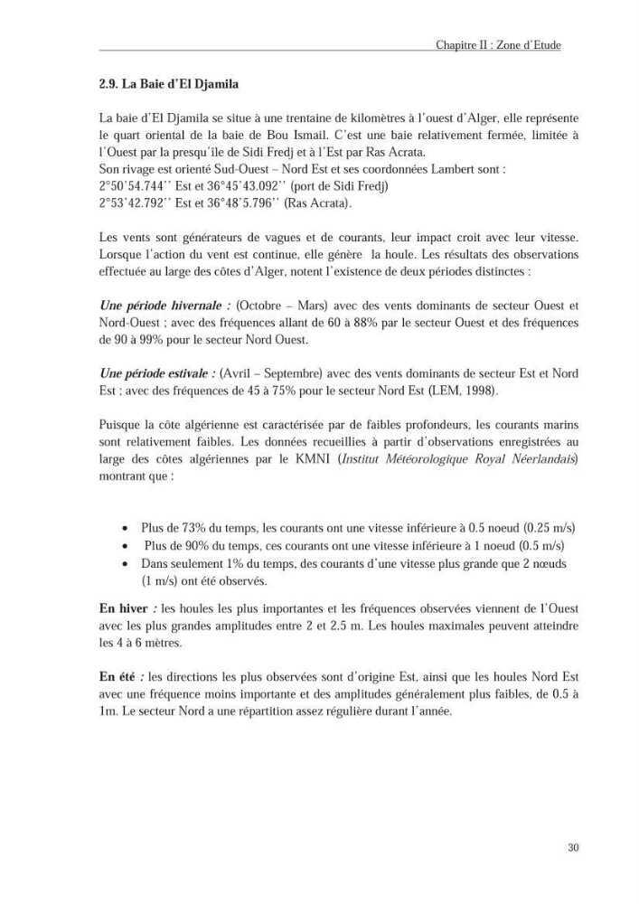 Les hydrocarbures poly aromatiques dans la baie de Bou-Ismail : surveillance et évolution de la contamination en fonction de la profondeur