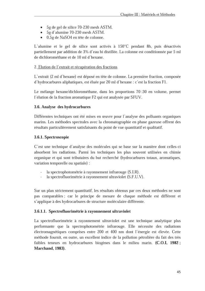 Les hydrocarbures poly aromatiques dans la baie de Bou-Ismail : surveillance et évolution de la contamination en fonction de la profondeur