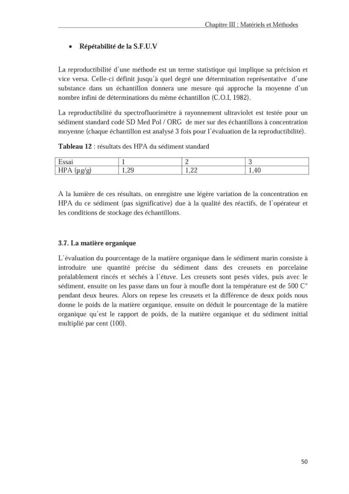 Les hydrocarbures poly aromatiques dans la baie de Bou-Ismail : surveillance et évolution de la contamination en fonction de la profondeur