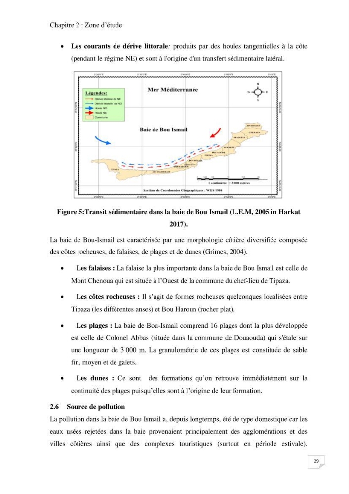 Suivi des paramètres physico-chimique et des sels nutritifs dans la baie de Bou Ismail: