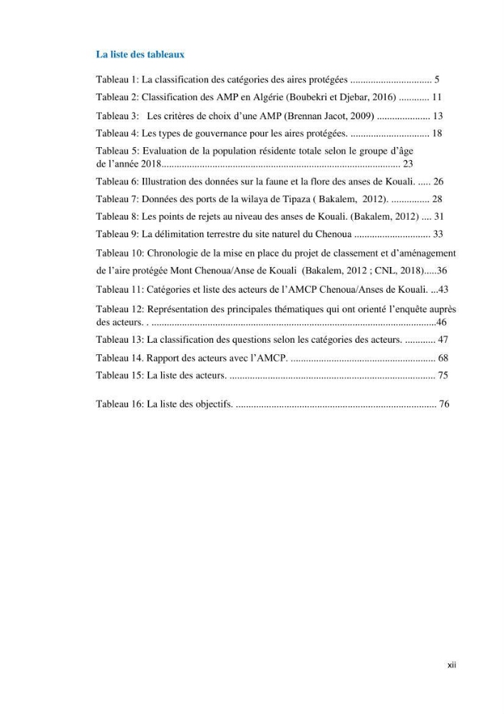 Les défis de gestion des aires marines et côtières protégées: cas d\'étude de Mont Chenoua/Anses de Kouali