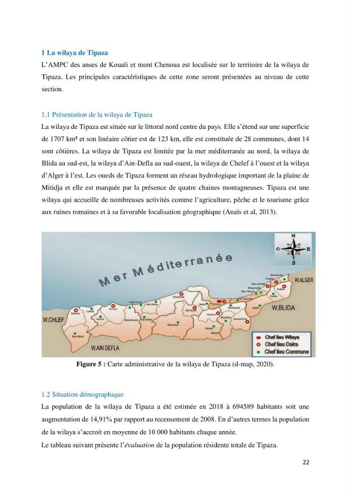 Les défis de gestion des aires marines et côtières protégées: cas d\'étude de Mont Chenoua/Anses de Kouali