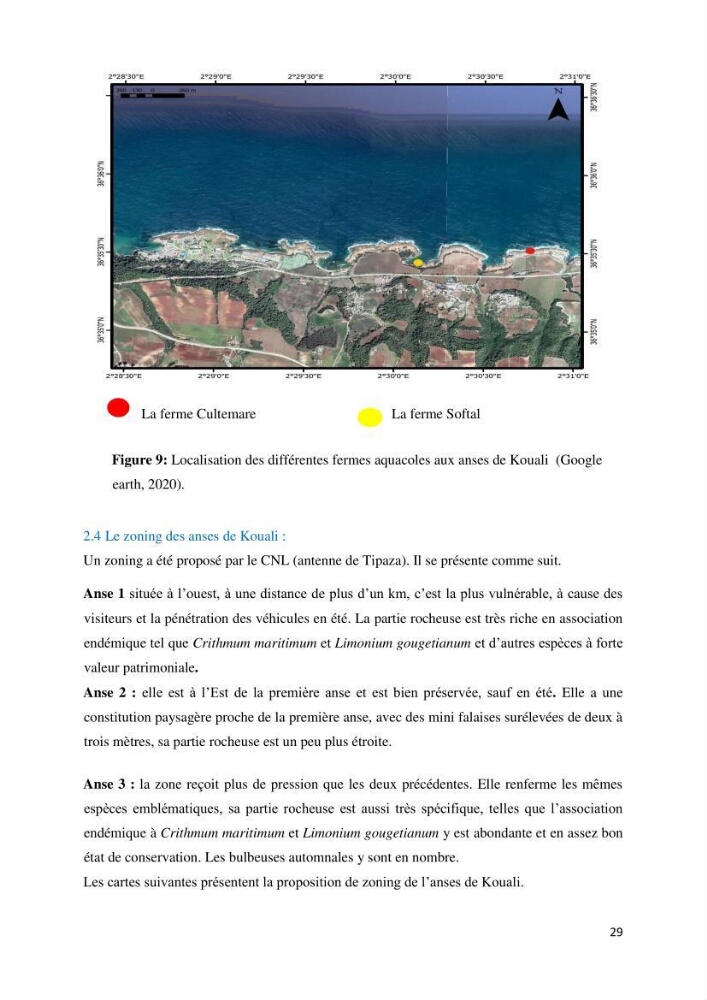 Les défis de gestion des aires marines et côtières protégées: cas d\'étude de Mont Chenoua/Anses de Kouali