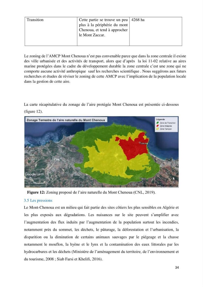 Les défis de gestion des aires marines et côtières protégées: cas d\'étude de Mont Chenoua/Anses de Kouali