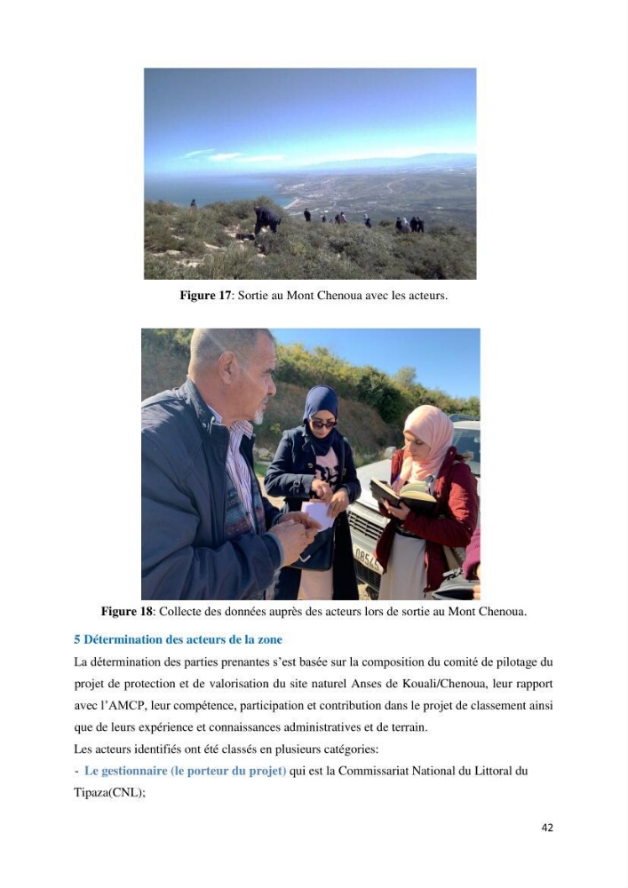 Les défis de gestion des aires marines et côtières protégées: cas d\'étude de Mont Chenoua/Anses de Kouali