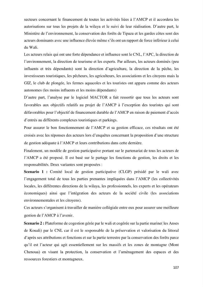 Les défis de gestion des aires marines et côtières protégées: cas d\'étude de Mont Chenoua/Anses de Kouali