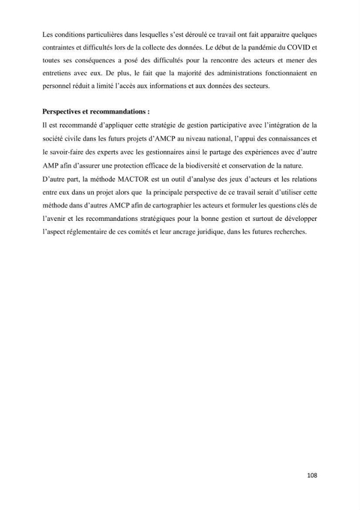 Les défis de gestion des aires marines et côtières protégées: cas d\'étude de Mont Chenoua/Anses de Kouali
