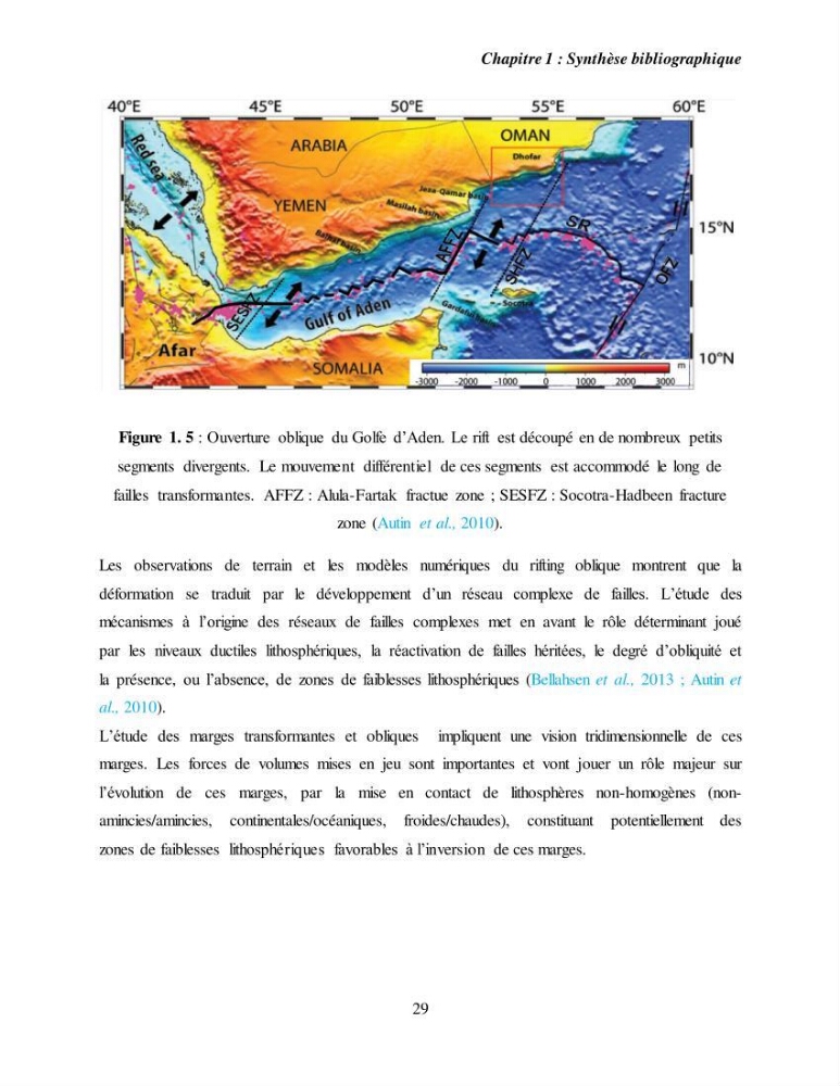 Evaluation géomorphologique de la marge continentale Ouest Algérienne (Oran - Ténés )