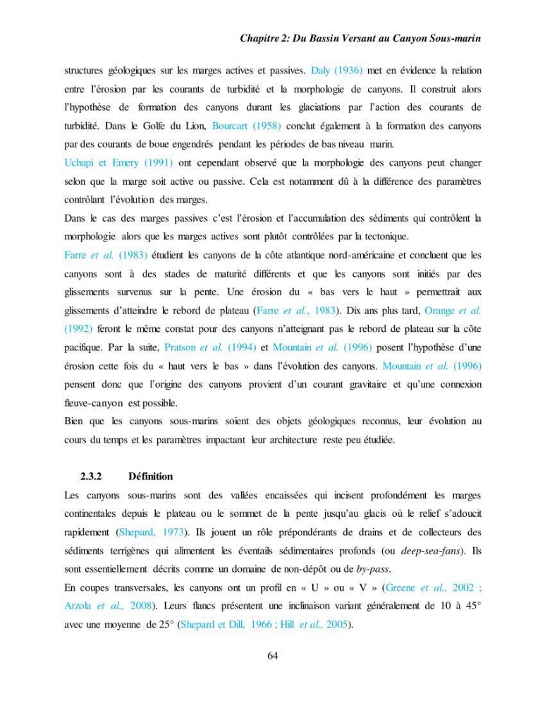 Evaluation géomorphologique de la marge continentale Ouest Algérienne (Oran - Ténés )
