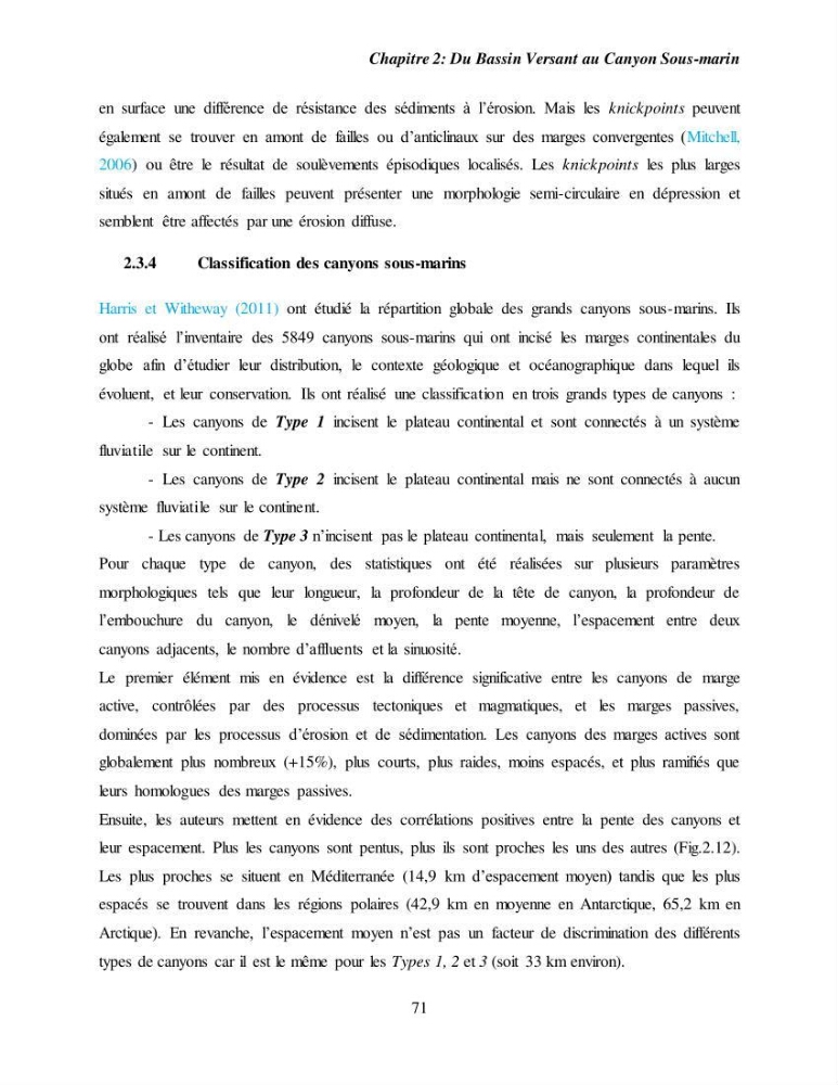 Evaluation géomorphologique de la marge continentale Ouest Algérienne (Oran - Ténés )