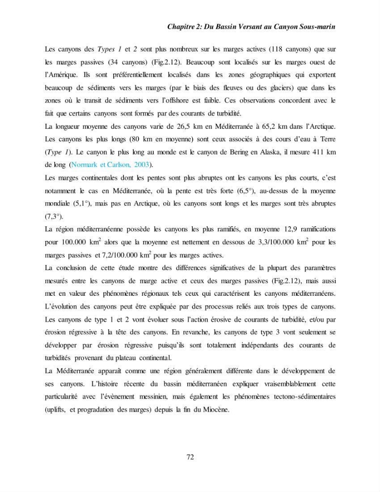 Evaluation géomorphologique de la marge continentale Ouest Algérienne (Oran - Ténés )