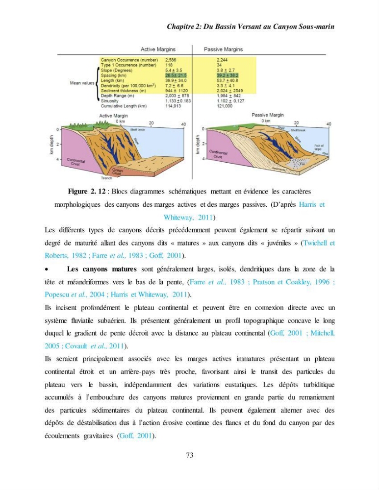 Evaluation géomorphologique de la marge continentale Ouest Algérienne (Oran - Ténés )