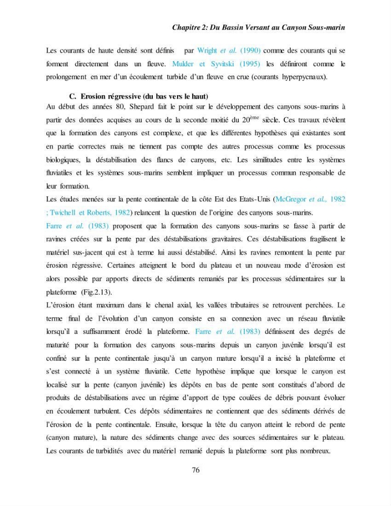 Evaluation géomorphologique de la marge continentale Ouest Algérienne (Oran - Ténés )