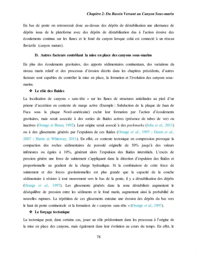 Evaluation géomorphologique de la marge continentale Ouest Algérienne (Oran - Ténés )