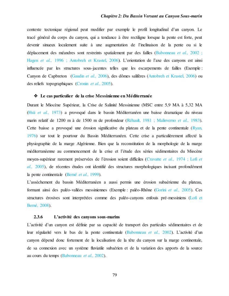 Evaluation géomorphologique de la marge continentale Ouest Algérienne (Oran - Ténés )