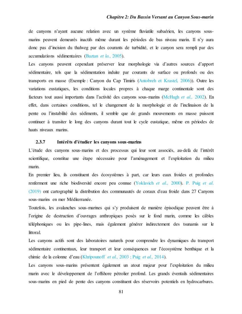 Evaluation géomorphologique de la marge continentale Ouest Algérienne (Oran - Ténés )