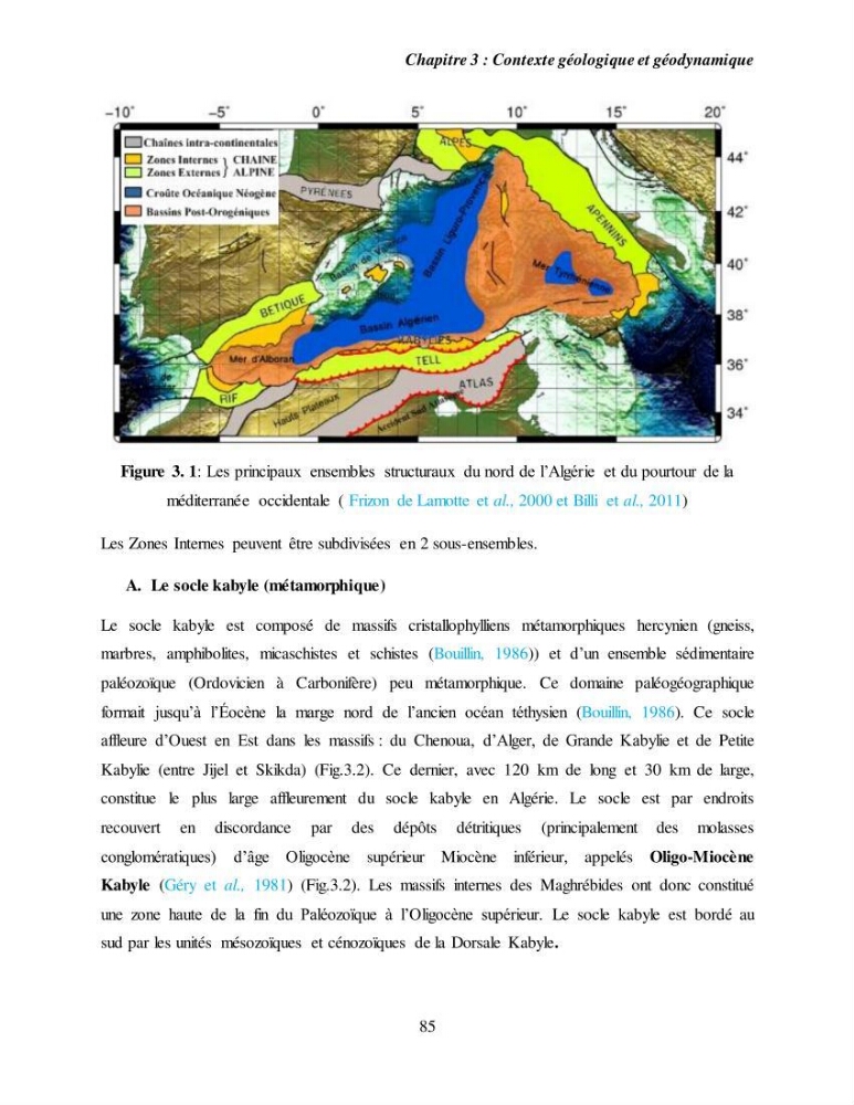 Evaluation géomorphologique de la marge continentale Ouest Algérienne (Oran - Ténés )