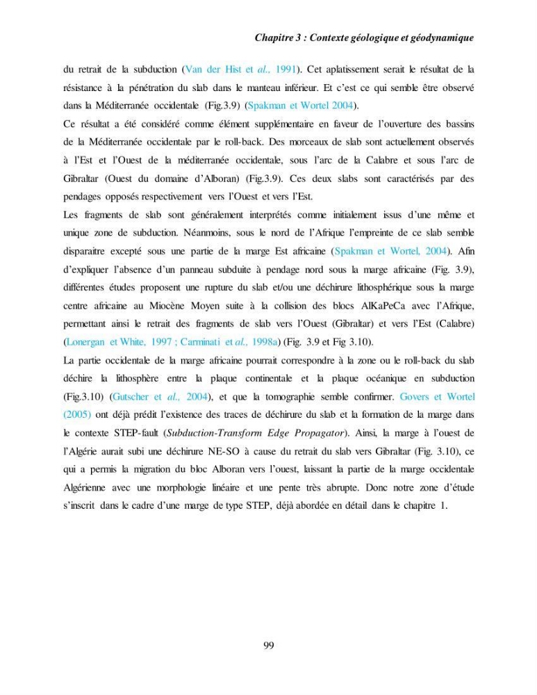 Evaluation géomorphologique de la marge continentale Ouest Algérienne (Oran - Ténés )