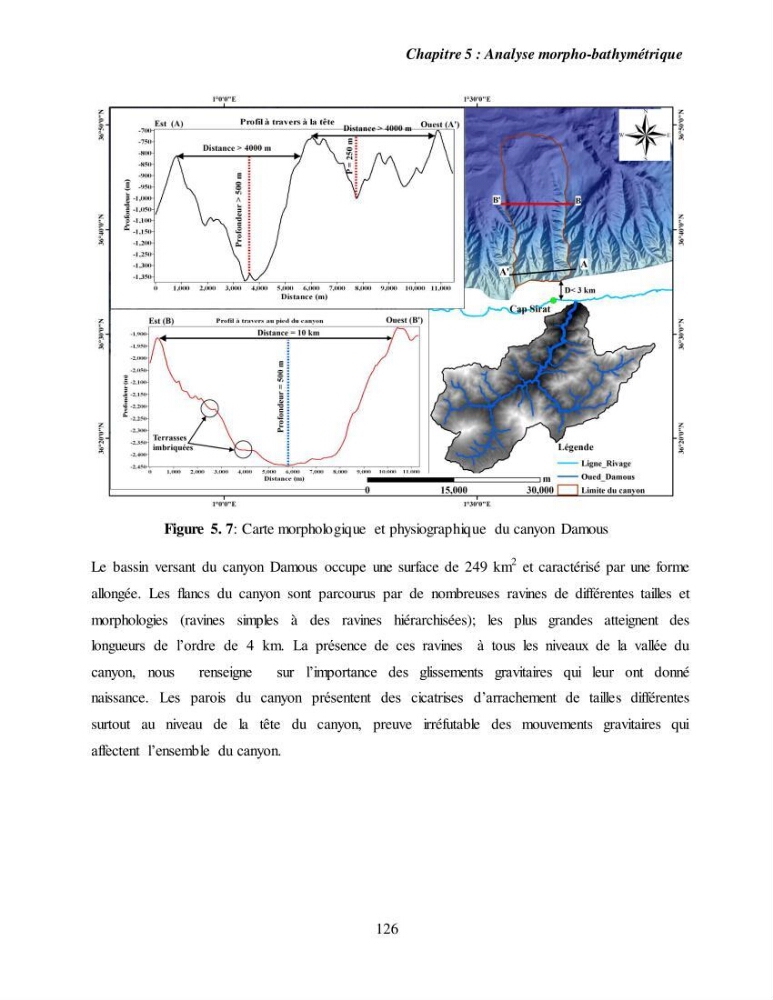 Evaluation géomorphologique de la marge continentale Ouest Algérienne (Oran - Ténés )