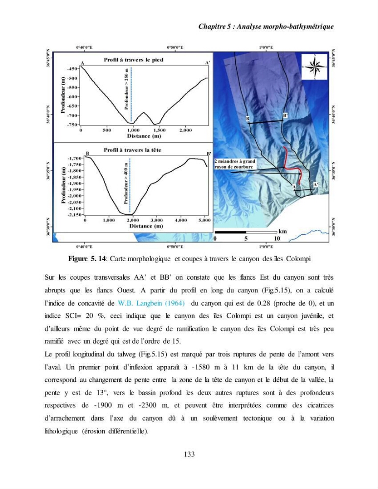 Evaluation géomorphologique de la marge continentale Ouest Algérienne (Oran - Ténés )