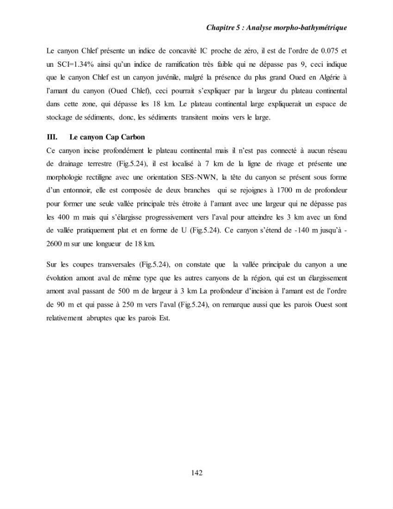 Evaluation géomorphologique de la marge continentale Ouest Algérienne (Oran - Ténés )