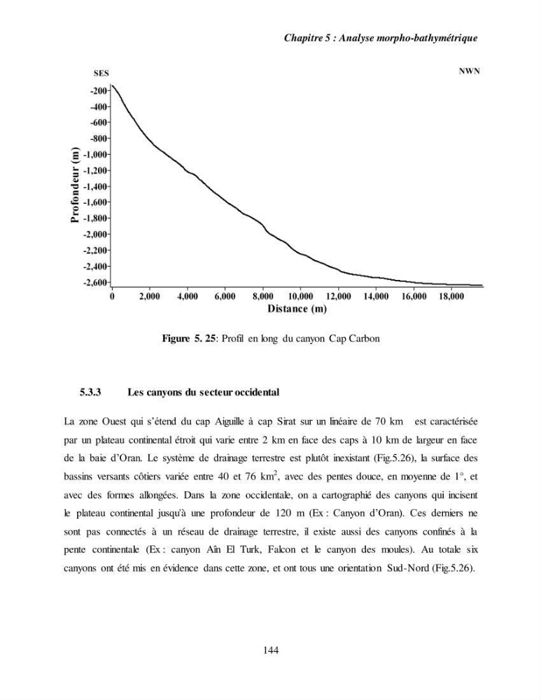 Evaluation géomorphologique de la marge continentale Ouest Algérienne (Oran - Ténés )
