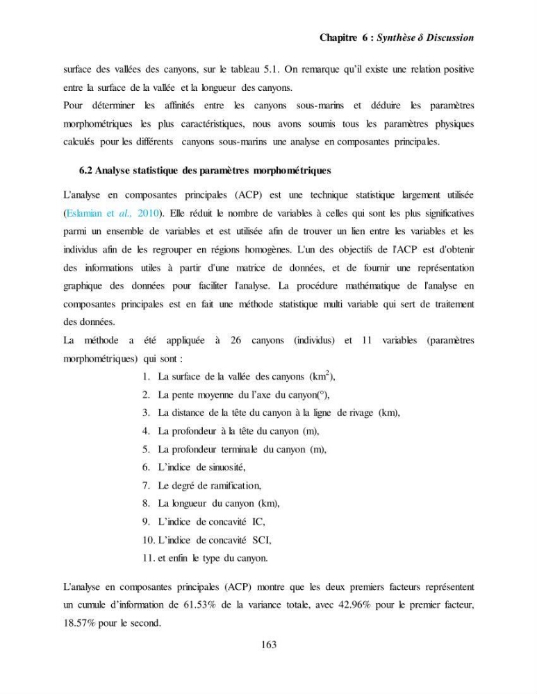 Evaluation géomorphologique de la marge continentale Ouest Algérienne (Oran - Ténés )