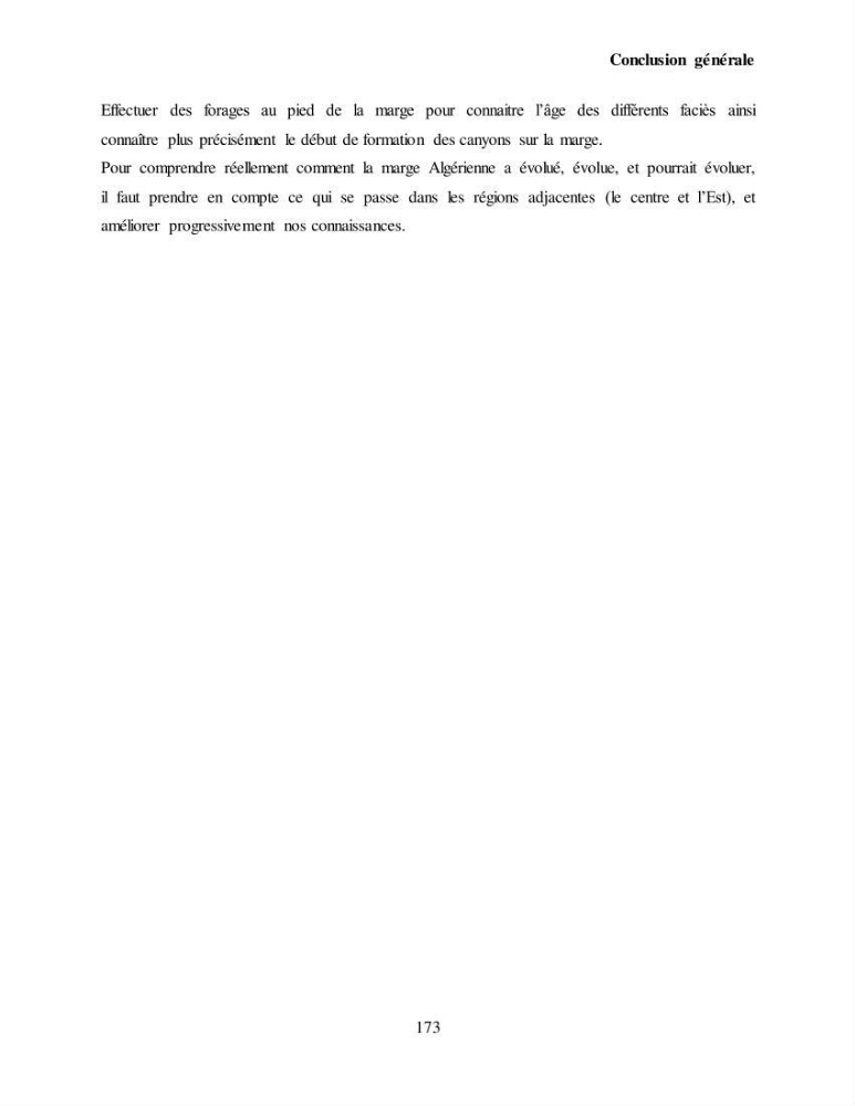 Evaluation géomorphologique de la marge continentale Ouest Algérienne (Oran - Ténés )