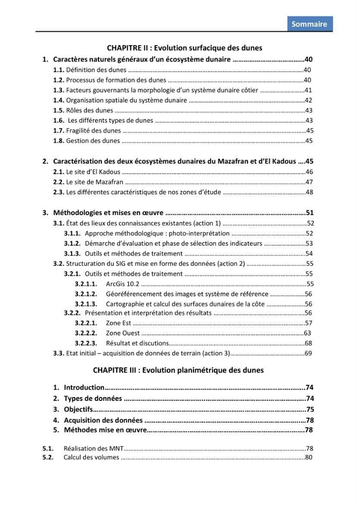 Etude des écosystèmes dunaires algérois : études comparative entre les deux ensembles dunaires du Mazafran et d\'EL Kadous