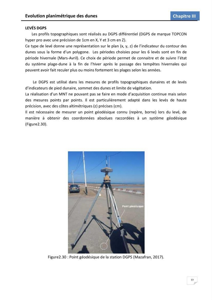 Etude des écosystèmes dunaires algérois : études comparative entre les deux ensembles dunaires du Mazafran et d\'EL Kadous