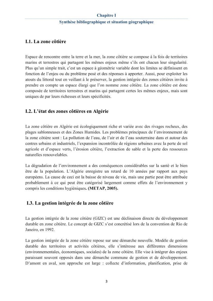 Enquête - diagnostic sur les enjeux GIZC autour du lac de Réghaia