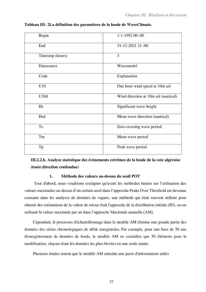 Etude de la vulnérabilité de la région de Bou-Ismail: recours à la modélisation pour l\'étude de la submersion marine