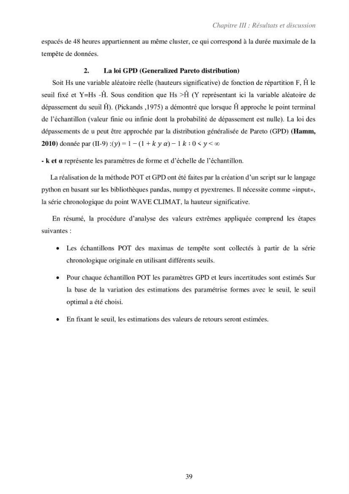 Etude de la vulnérabilité de la région de Bou-Ismail: recours à la modélisation pour l\'étude de la submersion marine