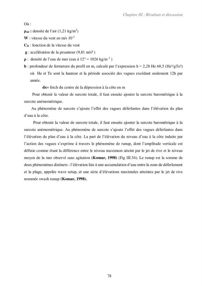 Etude de la vulnérabilité de la région de Bou-Ismail: recours à la modélisation pour l\'étude de la submersion marine