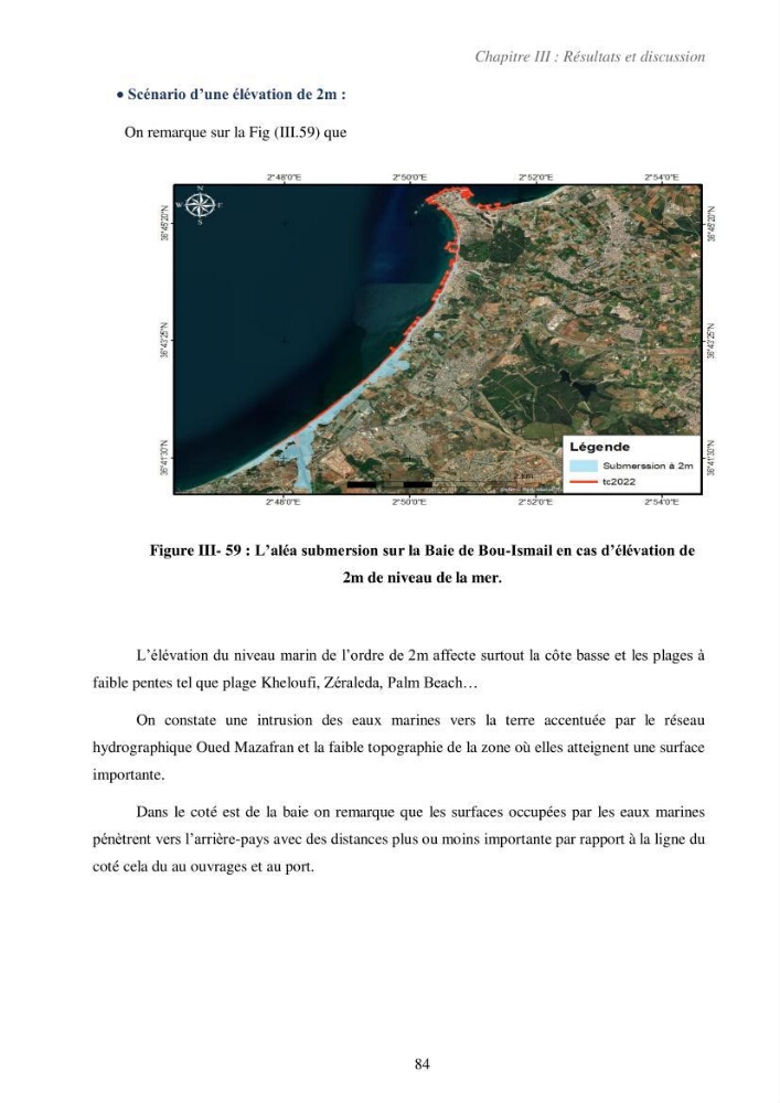 Etude de la vulnérabilité de la région de Bou-Ismail: recours à la modélisation pour l\'étude de la submersion marine