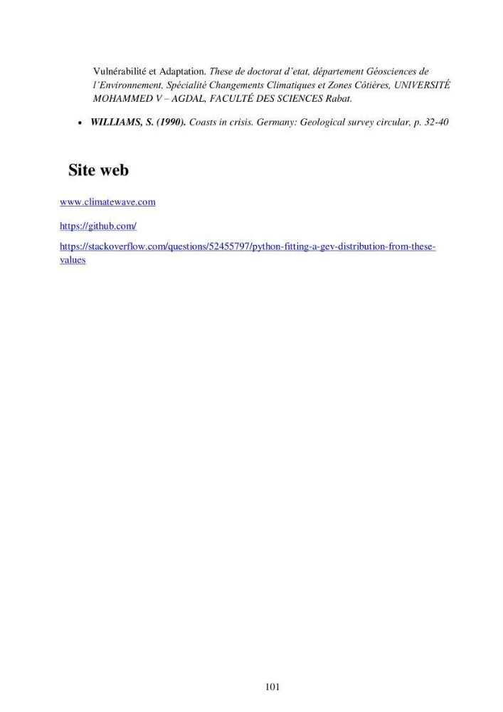 Etude de la vulnérabilité de la région de Bou-Ismail: recours à la modélisation pour l\'étude de la submersion marine