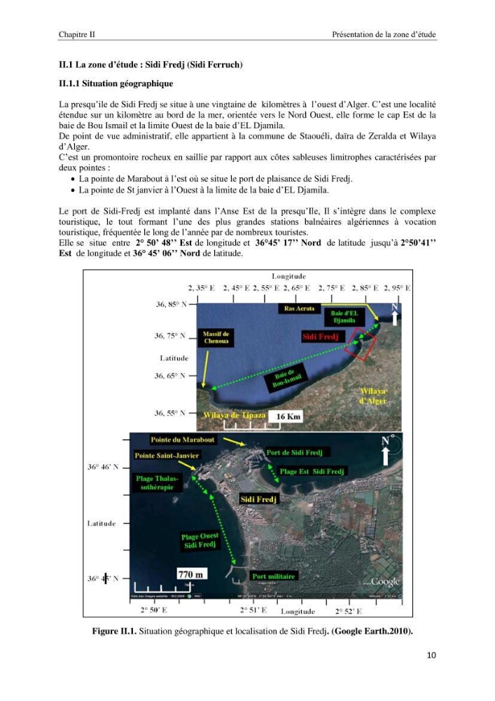 Diagnostic et paramètre environnementaux du littoral ouest de Sidi Fredj
