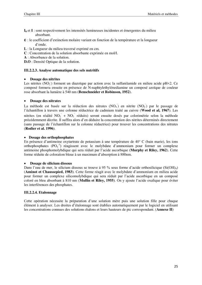 Diagnostic et paramètre environnementaux du littoral ouest de Sidi Fredj