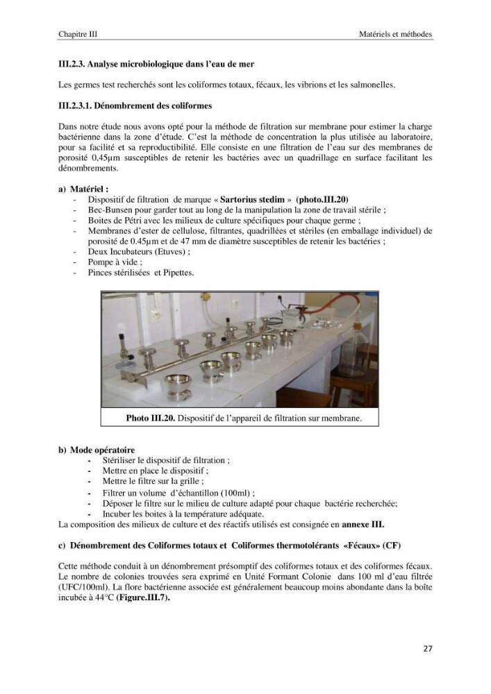 Diagnostic et paramètre environnementaux du littoral ouest de Sidi Fredj