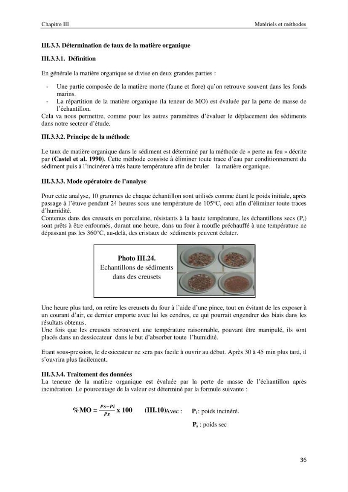 Diagnostic et paramètre environnementaux du littoral ouest de Sidi Fredj