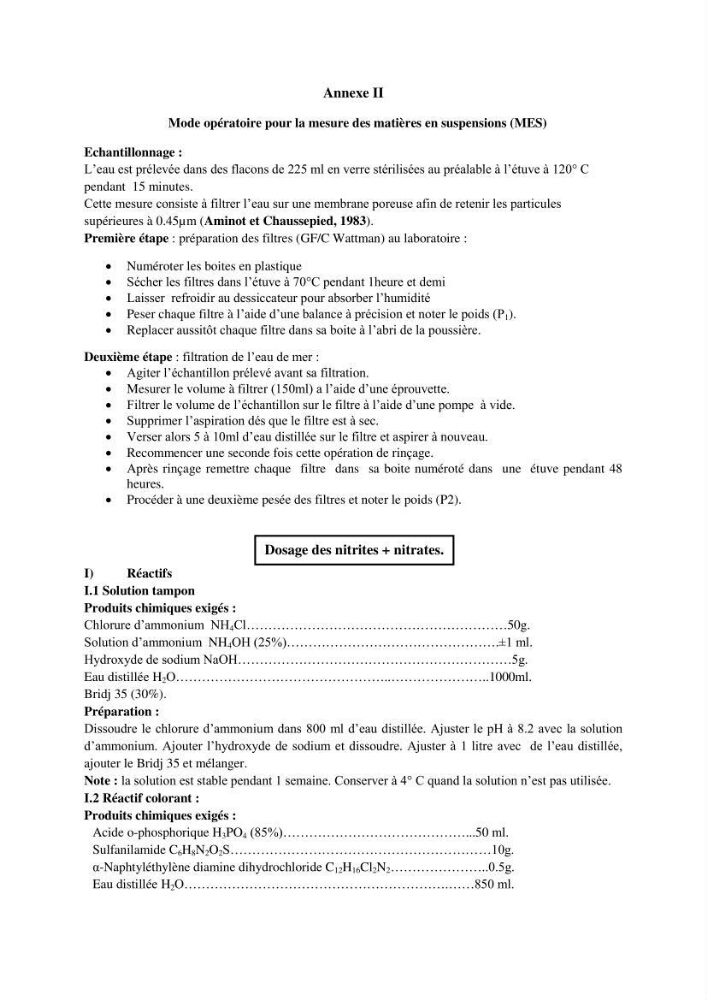 Diagnostic et paramètre environnementaux du littoral ouest de Sidi Fredj