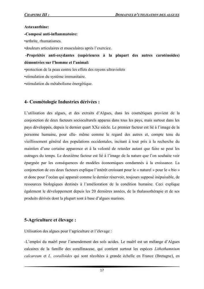 Etat des connaissances et possibilité d\'exploitation des macro-algues en Algerie