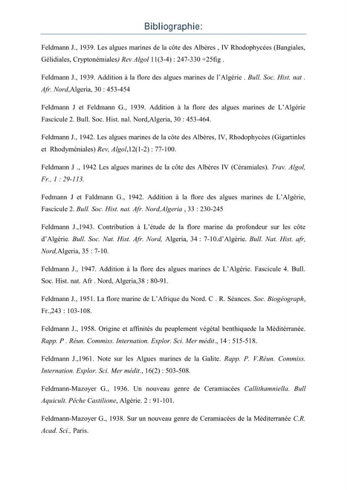 Etat des connaissances et possibilité d\'exploitation des macro-algues en Algerie